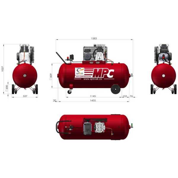 COMPRESOR 4 HP 270 LITROS PROFESIONAL (220V)