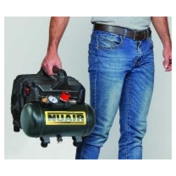 COMPRESOR SILENCIOSO PISTON PORTATIL 1 HP 6L MONTADOR