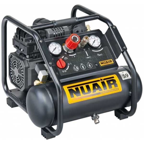 COMPRESOR SILENCIOSO PISTON PORTATIL 1 HP 6L MONTADOR