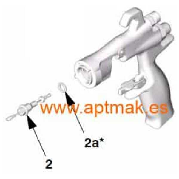 CARTUCHO AGUA PISTOLA GRACO G-40 / G-15 BOLA 3/32 CARBURO - Imagen 2